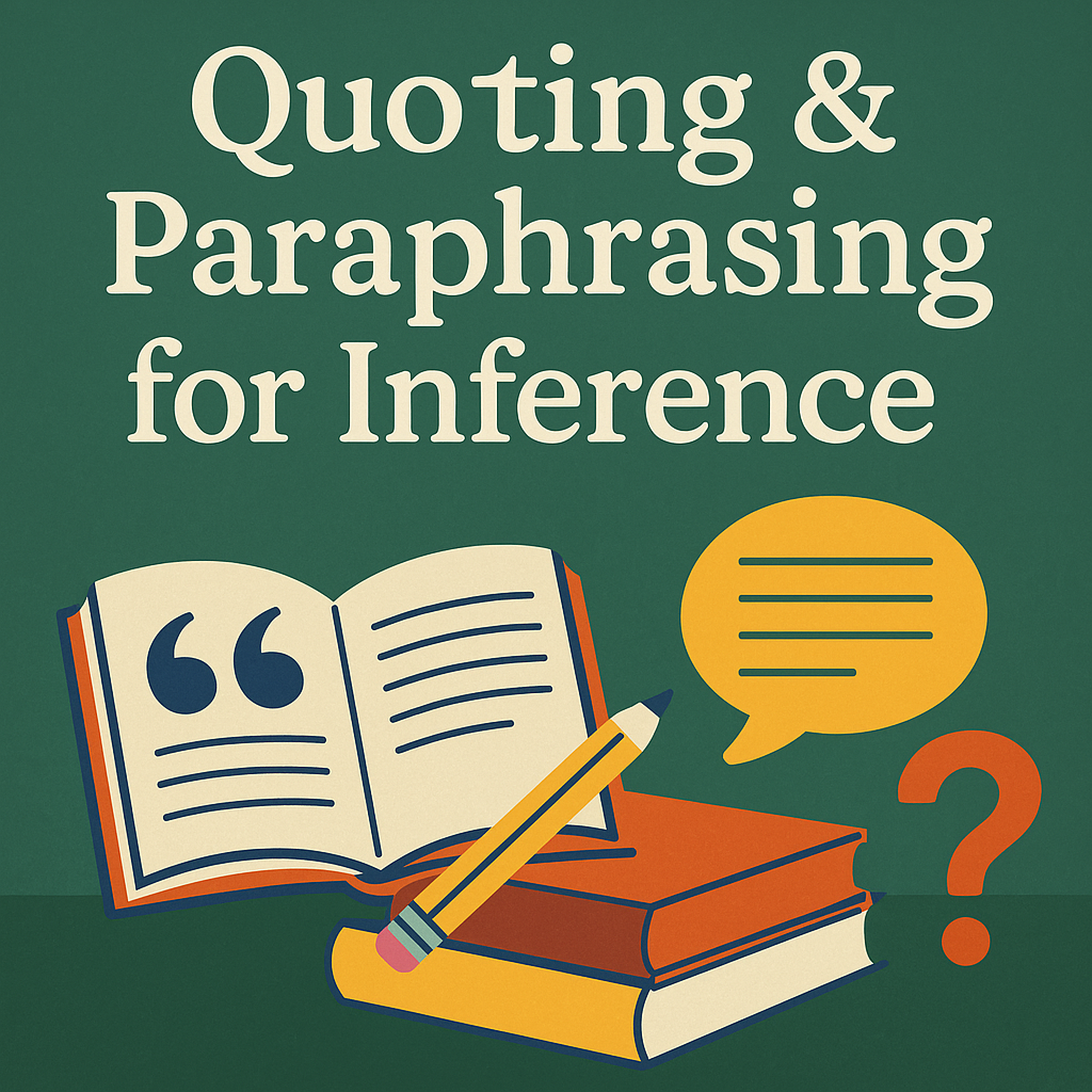W01D1: Quoting & Paraphrasing Week 01 – Day 1: Quoting & Paraphrasing for Inference
